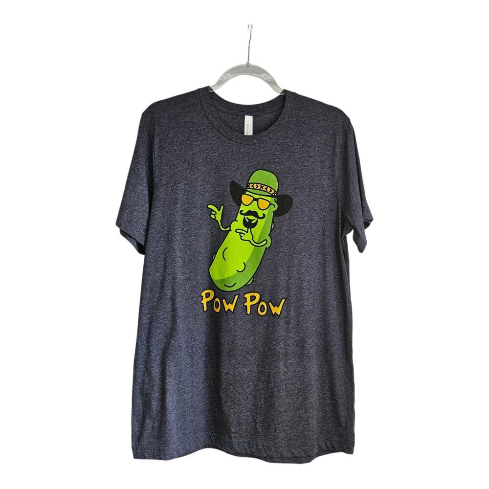 Leroy Gibbons T-Shirt Cowboy Pickle "Pow Pow" Heathered Blue S/S Mens LG